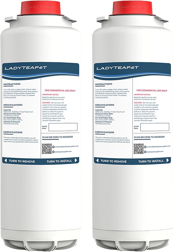 Water Filter Replacement, Compatible with Elkay 51300C ezH20, EWF3000 and Halsey Taylor Bottle Filling Stations (No Chip - 2 Pack)