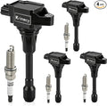 UF549 Ignition Coil Packs and Iridium Spark Plugs Fit for Nissan Altima Pathfinder Sentra Versa Cube Tiida March NP300 Rogue Urvan X-Trail/Infiniti FX50 QX70 M56 Q70 Q70L QX60