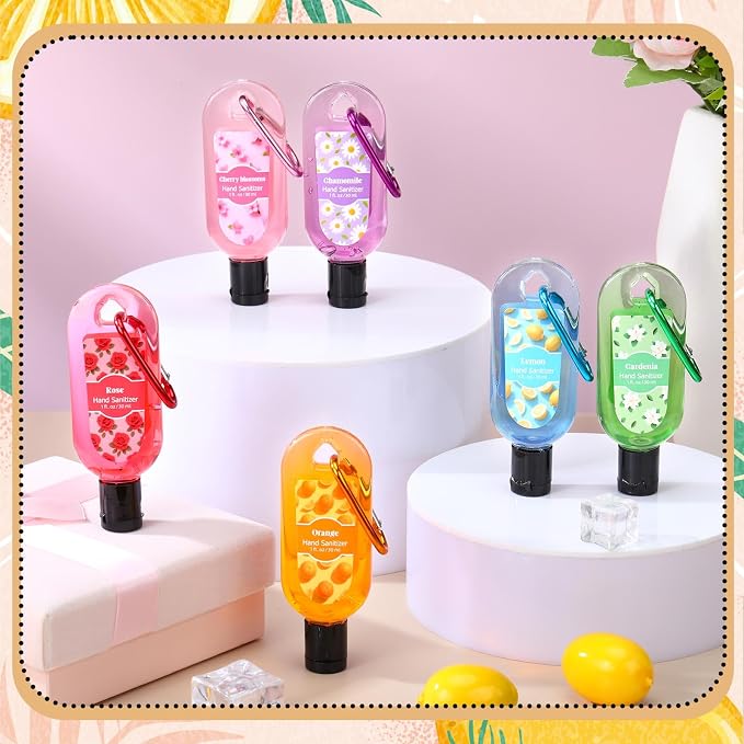 24 Pack Scented Hand Sanitizer Keychain Gift Bulk Lavender Travel Size Hand Sanitizer Gel for Wedding Graduation Party Supplies Friend Teacher Coworker Nurse Teacher Women Appreciation Gift