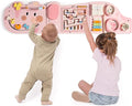 ROBUD Elephant Montessori Busy Board, 12-in-1 Activity Wall Busy Board, Montessori Sensory Wall Panel for Boys & Girls, Toddler Learning Activity Center for Playroom, Nursery, Pink