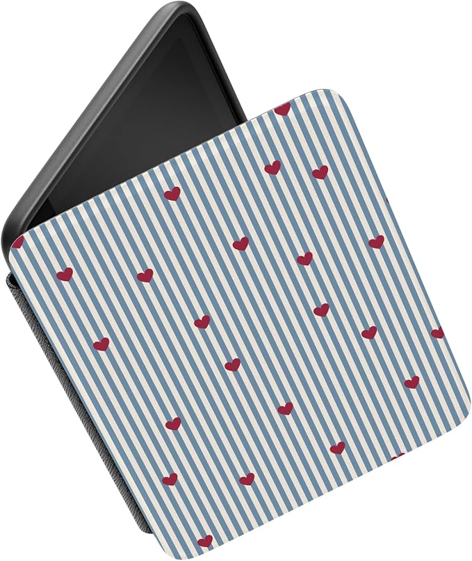 Casely Kindle Case | Love Lines | Blue Stripes | Compatible with 7” Kindle Colorsoft and 7” Kindle Paperwhite (12th Gen)