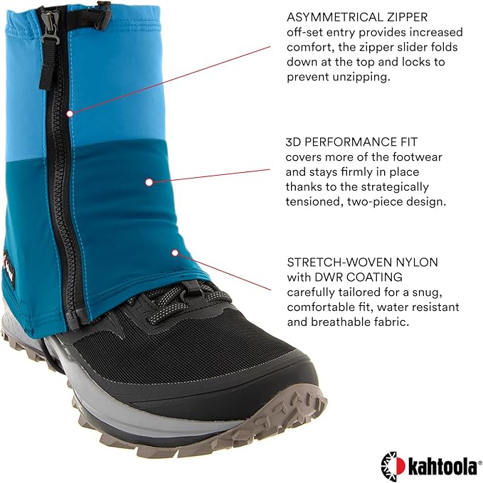 Kahtoola INSTAgaiter Mid Gaiters for Hiking, Trail Running in Mud & Snow