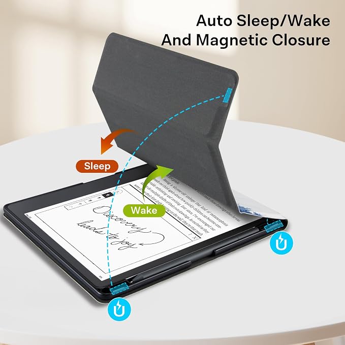 CoBak Stand Case for Kindle Scribe - Premium Folio Leather Cover with Pen Holder, Auto Sleep/Wake - Compatible with 10.2 Inch Kindle Scribe (2022/2024 Release)