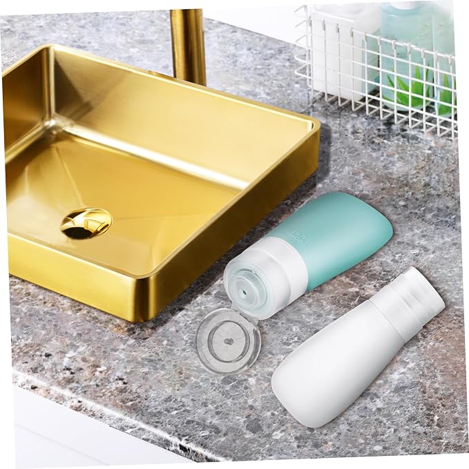 Travel Bottles Set 4pcs Silicone Squeeze Bottles for Toiletries Travel Containers Flap Lip Leakproof for Shampoo Body Wash