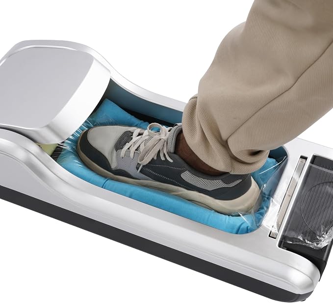 Automatic Shoe Cover Dispenser Machine With 3 Roll Shoes Membrane, Heels Covers Dispenser Machine For Home Use, Non-Slip Waterproof Shoes Cover For Indoors, Offices, Factories