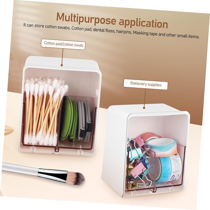 Zerodeko 5pcs Cotton Swab Holder Double Compartments for Makeup Elegant Bathroom Organizer Space-saving Design for Cotton and Swabs Versatile Storage for Home Use
