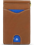 ROGUE WALLET Genuine Leather Minimalist Wallets - RFID Blocking with Money Clip - Interior & Exterior Card Pockets & More - Gift for Men (Tan)