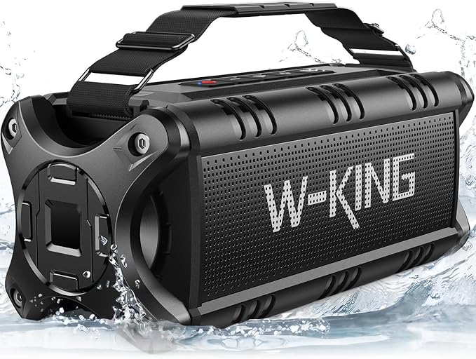 W-KING Bluetooth Speaker, 90W Max Loud IPX6 Waterproof Portable Speaker, 50W Deep Bass/Subwoofer *2/40H/EQ/TF/AUX, 105dB Large Boombox Outdoor Speakers Bluetooth Wireless for Party/Camping/Jobsite