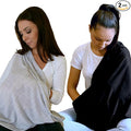 2 Pack Nursing Covers for Breastfeeding, Soft Infinity Scarf Shawl Cover Up - Lightweight, Breathable Privacy Nursing Wrap (Black, Heathered Grey)