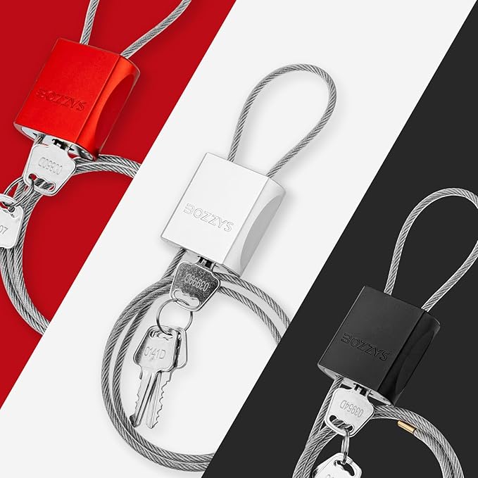 Cable Locks 3-Pack | Keyed Alike Adjustable Cable Padlock｜Len 3.28ft(1m) with 6 Same Keys/Set for Bikes, Gate, Lockers, Gun & Outdoor Gear | Weatherproof & Silver