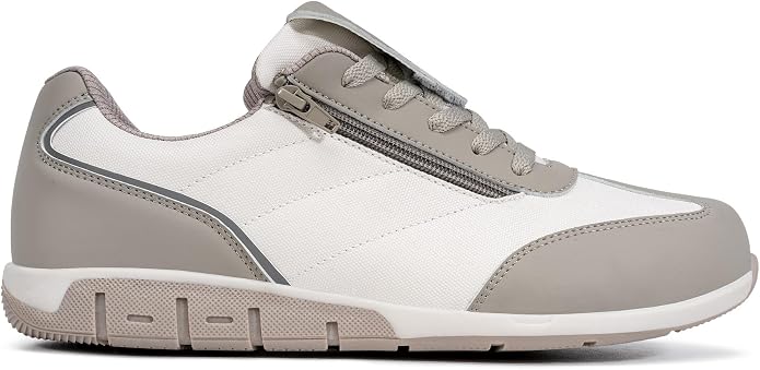 LARNMERN Steel Toe Shoes Men Zipper Safety Work Sneakers | wear-resistant leather, rubber outsole, easy slip on, lightweight and comfortable, reflective, protects shoelaces