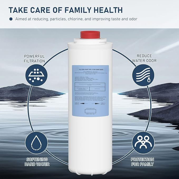Water Replacement Filter Compatible with Elkay EWF3000, and Ezh20 Bottle Filling Station, 3000 Gallon Water Filter Replacement for ERF750, 51299C, 55898C (No Chip) 2 Pack