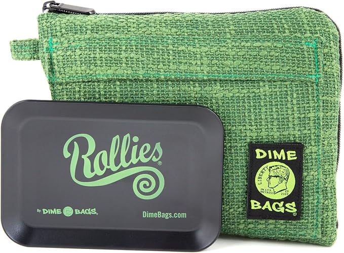 Dime Bags All-in-One Padded Pouch with Accessory Tray & Smell/Spill Proof Pocket, Protective Case for Glass Storage & Travel