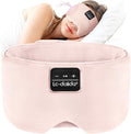 LC-dolida Sleep Mask with Bluetooth Headphones, Ice Silk Sleep Headphones with Bluetooth 5.4, Total Blackout Eye Mask for Sleeping, Sleep Soft Mask for Women Men, All Night Sleep, Travel(Pink)
