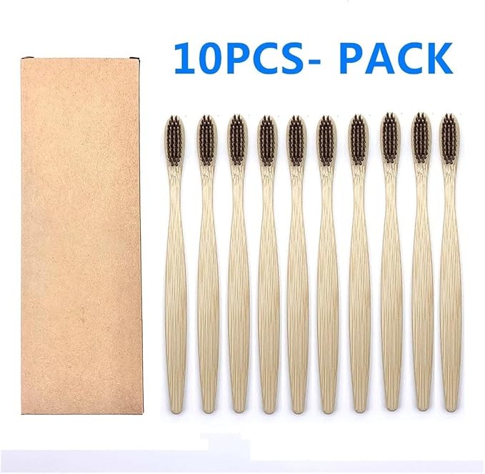 Manual Toothbrush 10PCS Colorful Toothbrush Set Soft Bristle Teeth Whitening Toothbrushes Soft Care Toothbrush(10PCS Brown Color)
