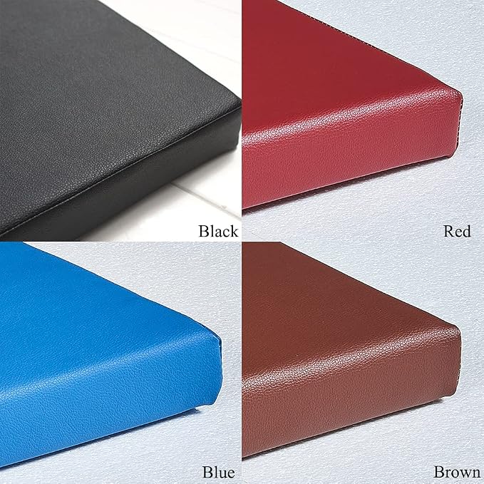 Waterproof Faux PU Leather Piano Bench Cushions with Ties for Kids Wooden Shoe Stool Pad 32"X 12" inch, Black
