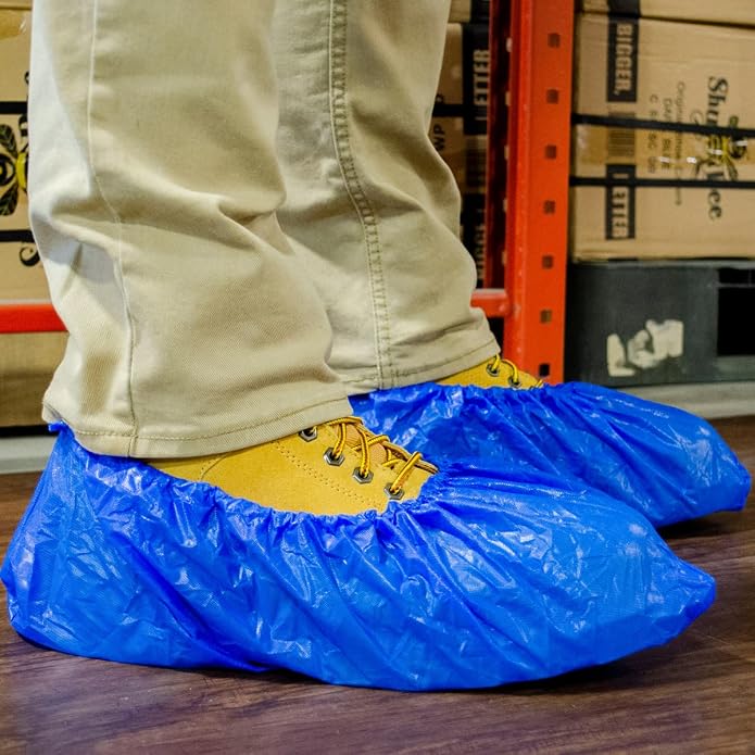 ShuBee Waterproof Shoe & Boot Covers Slip-Resistant Disposable for Plumbing Construction Floor Protection - 40 Pair