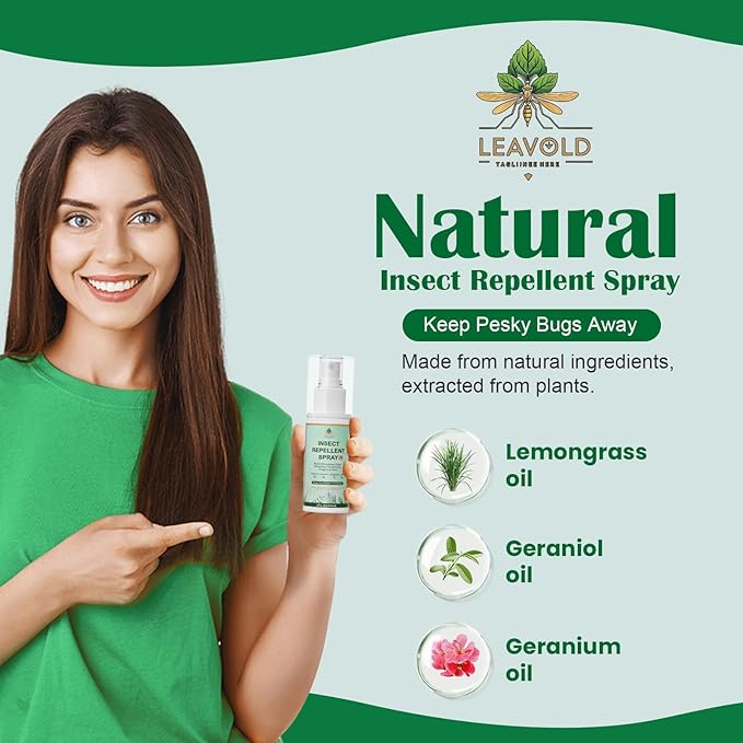 Mosquito Repellent Spray for Body, Made with Plant Essential Oils,Insect Repellent Spray Natural Bug Repellent for Skin DEET-Free Travel Size 2 Fl Oz (2 Pack)