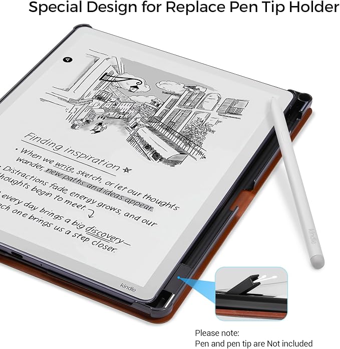CoBak Case for 11" Kindle Scribe 3rd Generation 2025, Kindle Scribe Colorsoft - All New PU Leather Cover with Auto Sleep Wake, Pen Holder for Scribe 11" 2025 Released