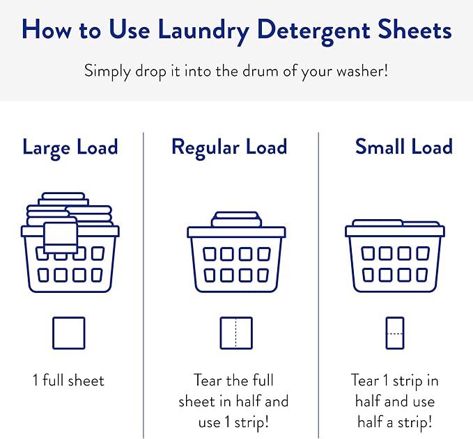 The Clean People Laundry Detergent Sheets - Laundry Soap - Ultra Concentrated, Recyclable Packaging, Stain Fighting - Spring Scent, 96 Pack