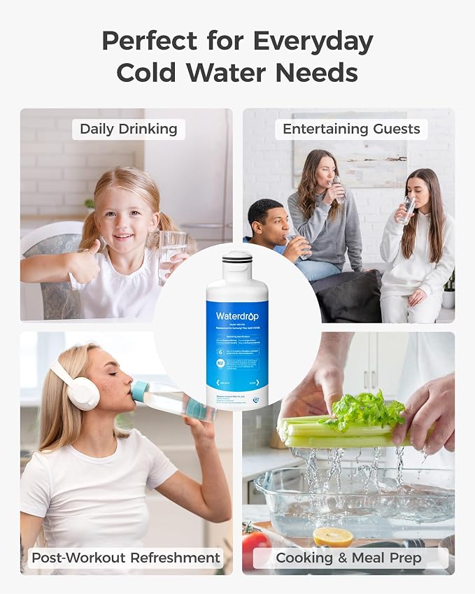 Waterdrop WD-F45 Refrigerator Water Filter, Replacement for Samsung® DA97-17376B HAF-QIN RF28R7201SR, RF28R7351SG