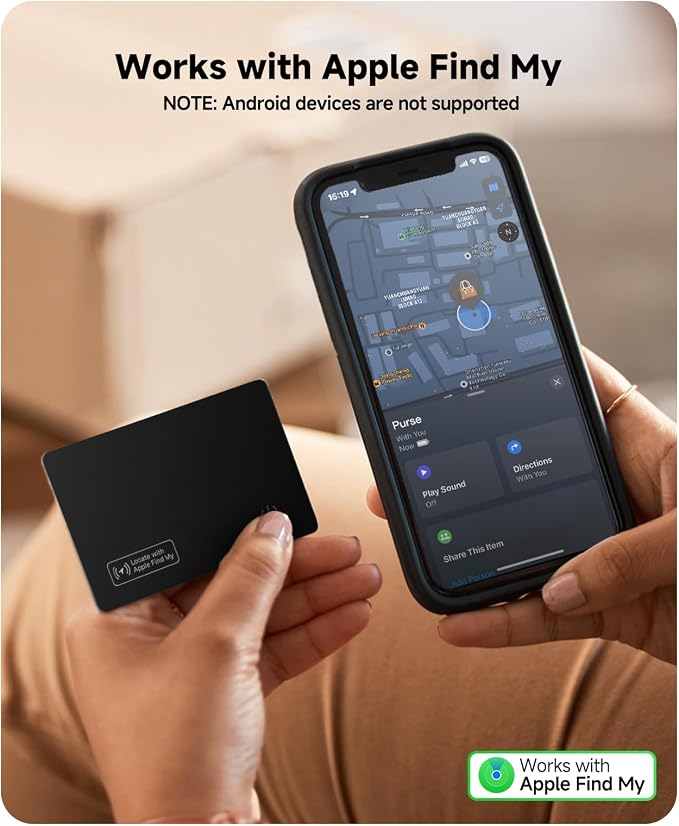 2Pack Wallet Tracker Air Card Tag Tracker Card Ultra Slim 0.07in, IP68 Waterproof Travel Credit Card Design Works with Find My for Wallets, Keys, Luggage,Bags