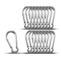 Small Carabiner Clip Hooks, 15pcs 2.75 inch Carabiners Heavy Duty, 304 Stainless Steel Spring Snap Hook Fits Camping Hiking, Metal Clips for Rope Chain Keys Rings