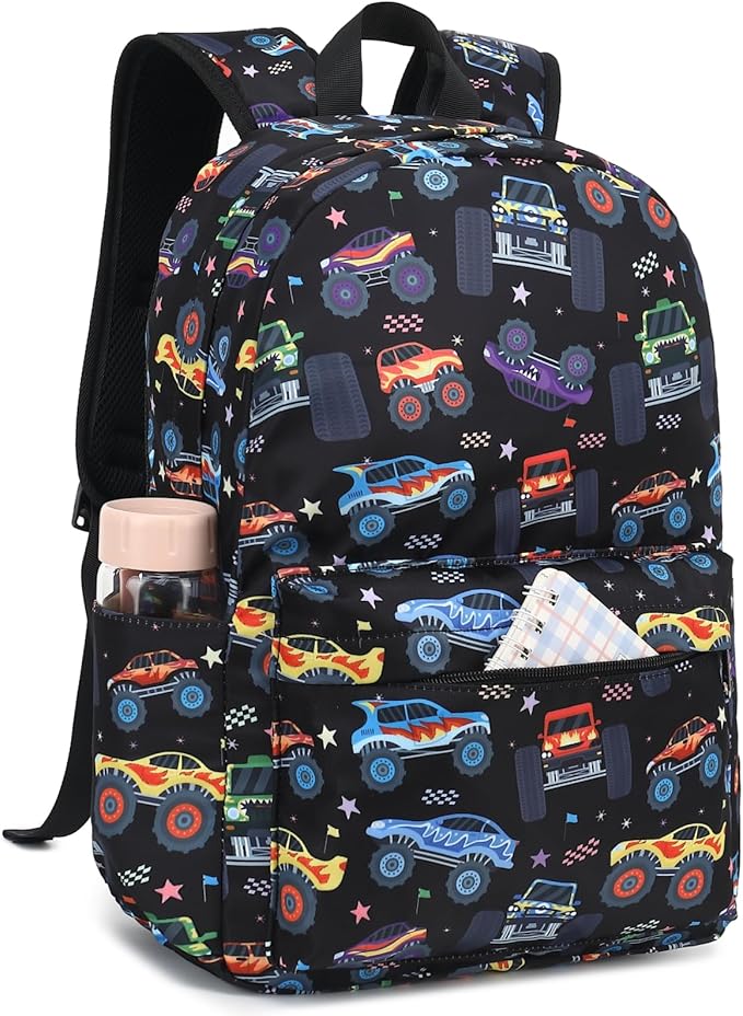 CAMTOP Kids Backpack for Boys, Preschool Toddler Backpack Kindergarten School Bookbag for Age 3-8(Monster Truck)