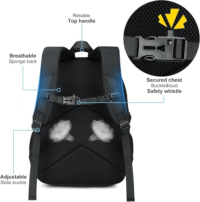 Bluboon Kids Backpack Boys Camo Bookbag Teens Elementary School Bag Daypack Travel Back Pack Middle school (Black-900)