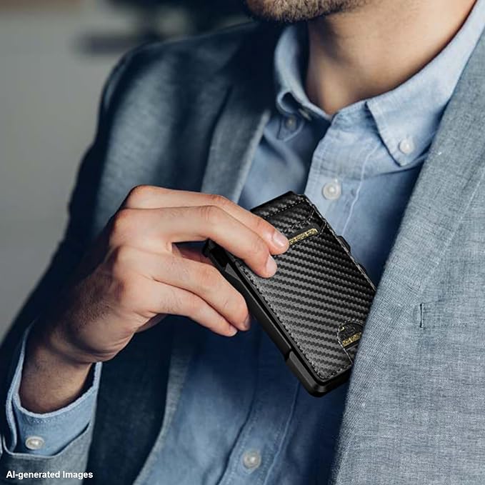 furid Smart Wallet For Men Slim: Rfid Minimalist Pop Up Wallets with Money Clip Metal Credit Card Holder - Gifts for Husband Father at Birthday Anniversary