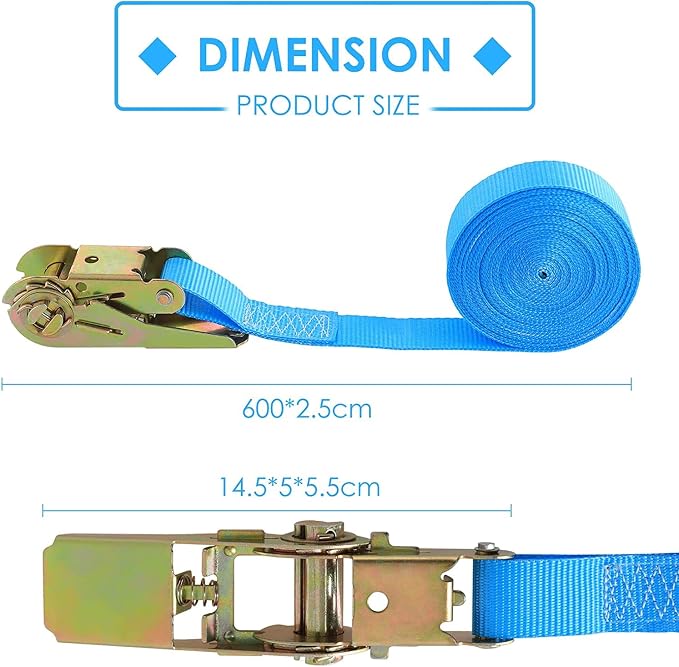 TLGREEN 10Pcs 1in×20ft Endless Ratchet Straps, NO Hook, 1760lb Break Strength Tie Down Straps, Ratchet Strap Heavy Duty for Motorcycle UTV ATV Kayak Truck Cargo Luggage Goods, Blue