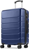 Sweetcrispy 28 Inch Carry On Luggage, ABS Hard Shell Lightweight Rolling Suitcase with Smooth Spinner Wheels and Built-in TSA Lock, Travel Suitcase for Business and Holiday Trips, Navy Blue