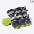 Spark Paws Dog Rainboots, Waterproof Dog Shoes for Medium to Large Dogs, Non Slip, Dog Booties and Paw Protectors - 4PCS Doggie Hiking Boots with Reflective Straps - Gray Camo, Size 3