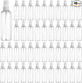 OMISTAR 48 Pcs 4 oz Plastic Spray Bottles - 120 ML Travel Size, Fine Mist Sprayers, Ideal for Perfumes, Cosmetics, Cleaning Solutions, and More, WhiteClear