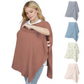 Muslin Nursing Cover Up for Breastfeeding, Soft & Breathable Cotton Breast Feeding Cover for Women, Full Privacy Breastfeeding Cover - Newborn Baby Essential, Red Brown