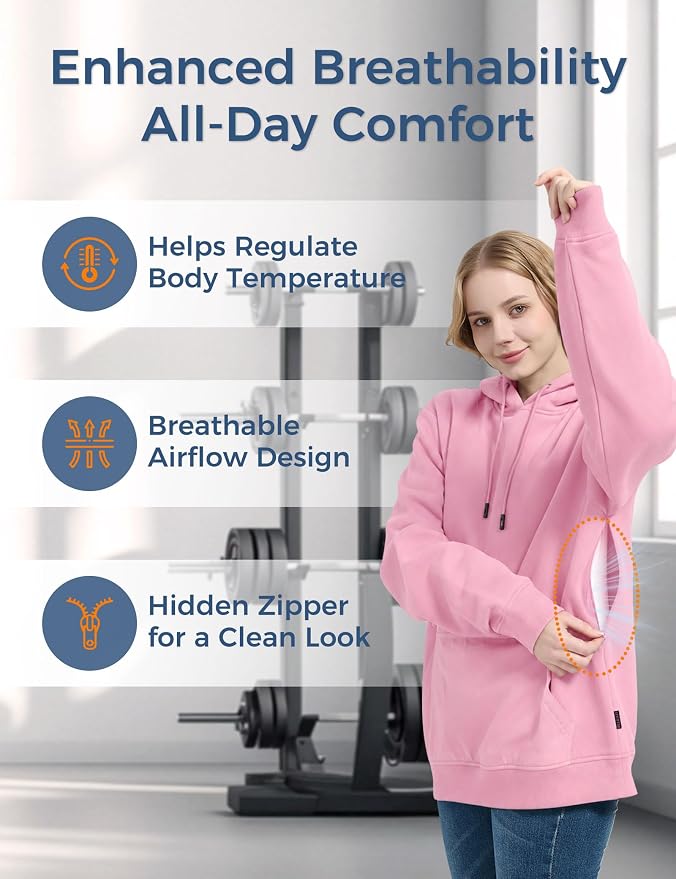 Travel Hoodie with Built-In Eye Mask for Airplane Travel Breathable Comfort Pullover Sweatshirt Multiple Pockets