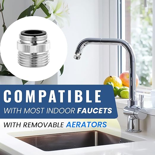 Water Filtration Kit with Indoor Faucet Adapter – Filter & Fill 5-Gallon Jugs from Any Standard Indoor Faucets with Removable Aerators | Reduces Chlorine, Lead, Cysts & VOCs