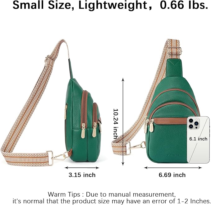 BOSTANTEN Sling Bag for Women Leather Crossbody Bags Fanny Pack Chest Bag for Travel