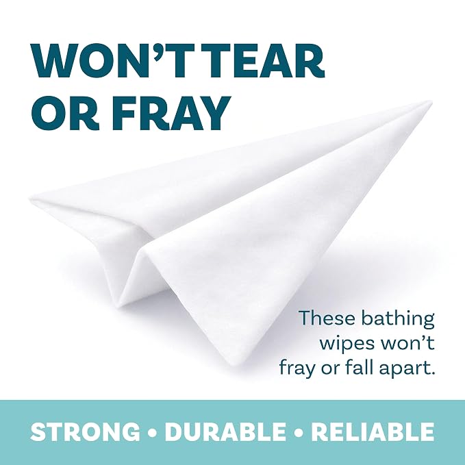 Extra Large Bath Wipes for Adults Bathing No Rinse - 120 Ultra Thick Disposable Body Wipes for Men, Women & Elderly - Great for Gym, Camping, Post Surgery