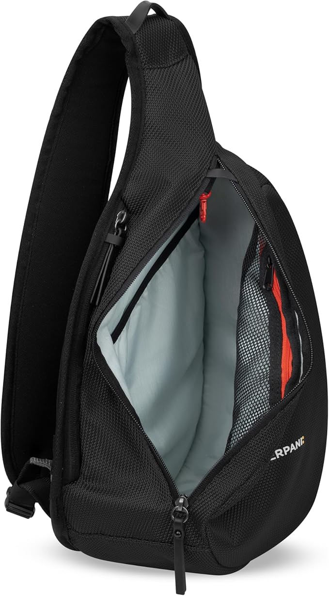 Sherpani Esprit, Anti Theft Sling Bag, Right-Handed Sling Purse, 10L Travel Bag, Crossbody Backpack, Travel Gift, Fits 10 Inch Tablet (Carbon)