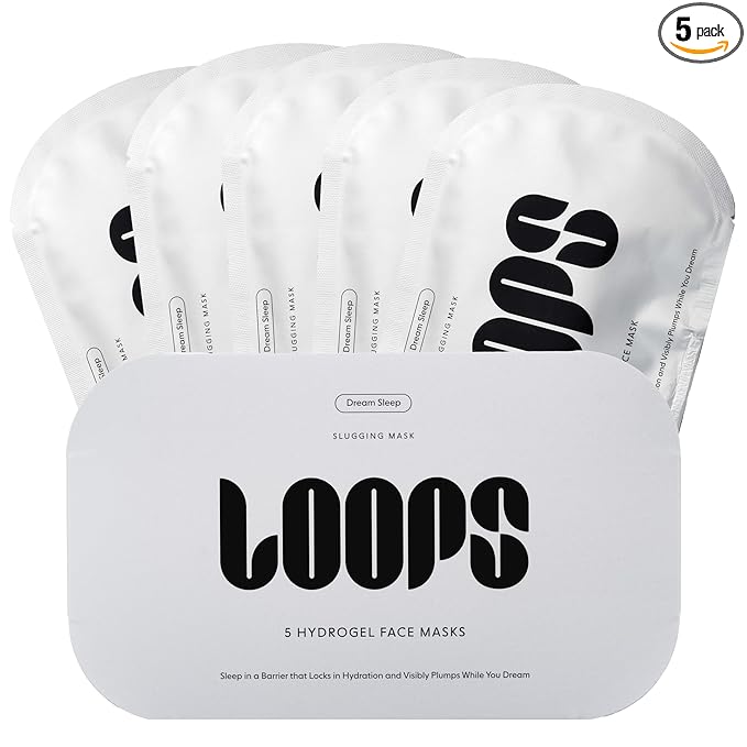 LOOPS DREAM SLEEP - Nighttime Korean Hydrogel Face Masks Face Mask Leaves Skin Toned, Plump, Hydrated, Restored - Layers Skin with Natural Oils, Vitamins, Antioxidants, & Fatty Acids 5 pc