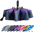 LANBRELLA Compact Reverse Folding Umbrella Auto Windproof Travel Umbrella