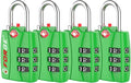 Forge Open Alert TSA Approved Luggage Locks - 3 Digit Combination, Easy Read Dials, Zinc Alloy Body - Ideal Travel Lock for Luggage, Suitcases, Bags & Toolboxes (Green 4PK)