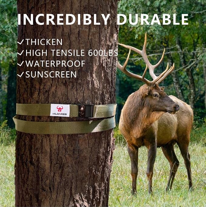 1" x 6.6' Trail Camera Strap,1800 lbs,Heavy-Duty Game Camera Strap,Tree Belts,Durable Nylon Fiber,Alloy Buckle (Brown 2Pcs)