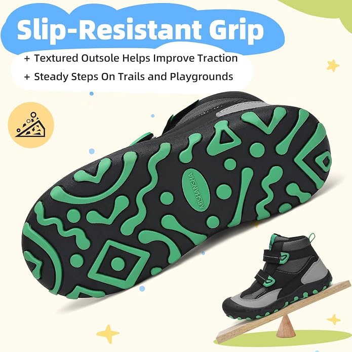 Mishansha Kids Water Resistant Hiking Boots, Boys Girls Anti Collision Anti-Skid Athletic Outdoor Adventure Trekking Shoes