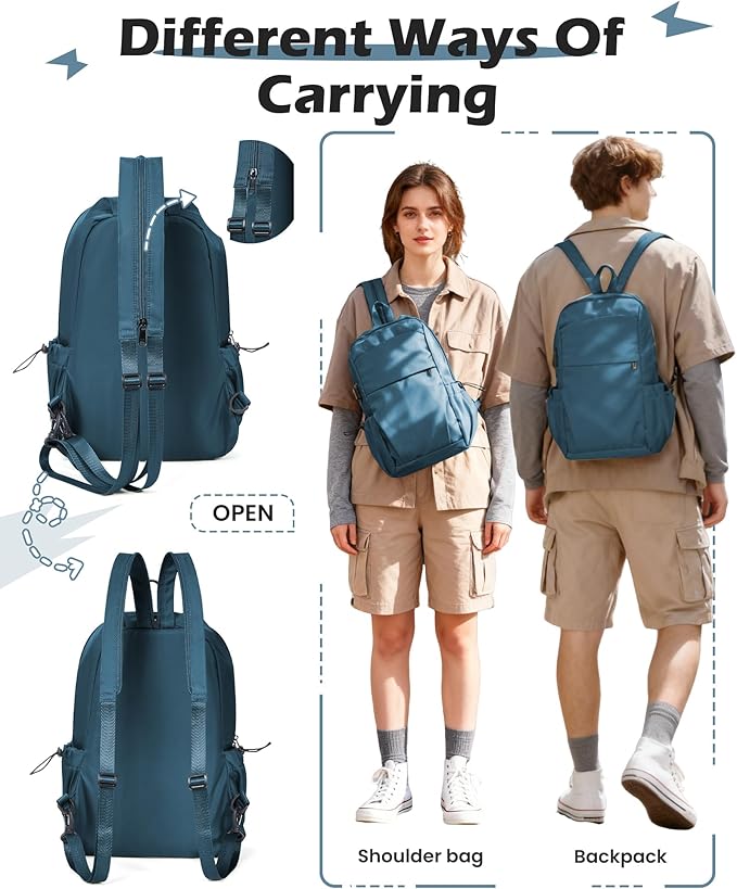 SEAFEW Large Blue Sling Pickleball Crossbody Sling Bag - Men's & Women's Pickleball Sports Backpack with Water Bottle Holder, Adjustable Pickleball