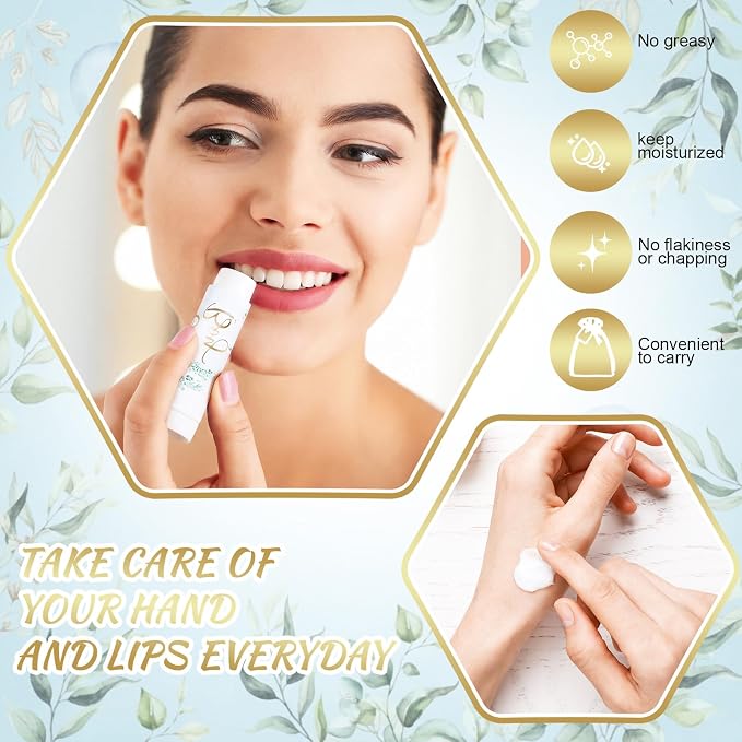 Lounsweer 24 Sets Oh Boy Baby Shower Hand Cream and Lip Balm Gift Blue Balloon Baby Shower Party Favors for Guest Greenery Boy Travel Size Hand Lotion and Lip Balm Birthday Party Supplies