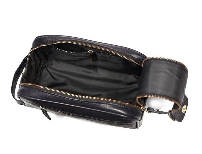 Leather Toiletry Travel Pouch Leather Waterproof Dopp Kit By Aaron Leather Goods