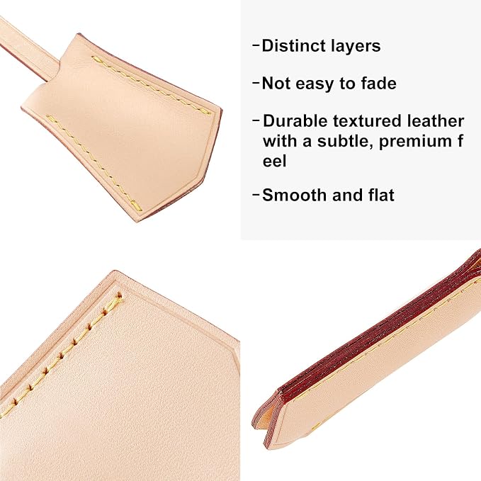 jiesinlov Microfibre Leather Tags for Speedy 25 30 35 Handbag,Luggage or Suitcase Tag (Apricot Tag)