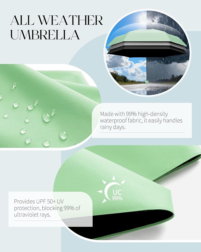 Seniny Mini Portable Travel Umbrella with Case - Compact Umbrellas for Rain & Sun UV Protection for Backpack Pocket, Lightweight Folding Small Umbrella, Tiny Purse Size UV Blocker for Kids Women Girls